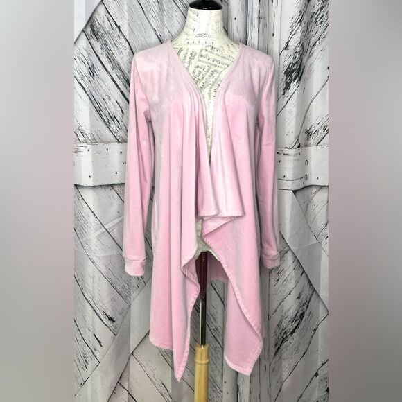 Cuddl Duds Fleece waterfall cardigan wrap w/pockets Pink XS - Picture 1 of 5